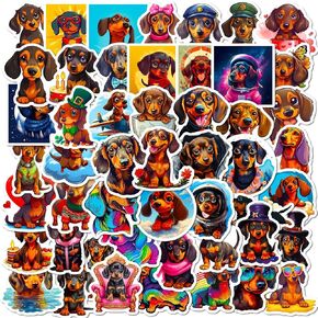 100 pcs dachshund ملصقات للمراهقين ، والبالغين مقاوم للماء ملصقات Weiner Weiner Funder for Phone Phone Gater Pike Guitar Guitar