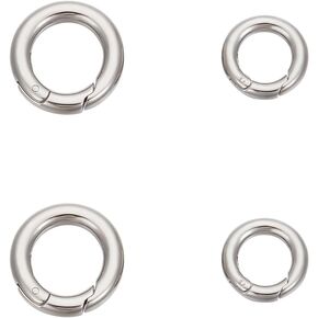 UniCraftale 4 PCS 2 أحجام حلقات بوابة الربيع من الفولاذ المقاوم للصدأ O RINGS 12 مم/16 مم موصل المشبك الربيعي مستديرة مفاتيح حزامات المعادن حلقات CARABINE