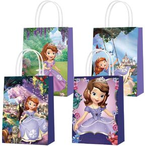 16pcs Sofia أول حقائب الحفلات موضوع ، أربعة تصميمات فريدة من نوعها حقائب جيدة للفتيات ، Princess Sofia Party Favors Supplies Candy Treat Exchange Facs ، Sturdy Extra Scay