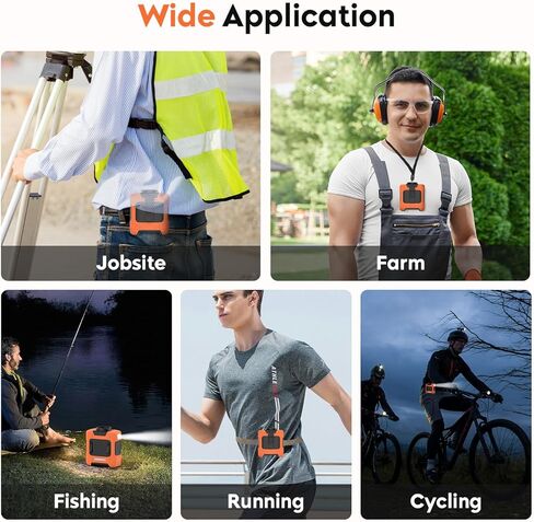 2025 Upgrade Portable Fan 10000mAh Rechargeable Portable Waist Clip Fan 15500RPM Neck Fan With Max 12H Working Time, 3-speed adjustment with LED flashlight Portable Fan for Outdoor Jobsite and etc in Kuwait