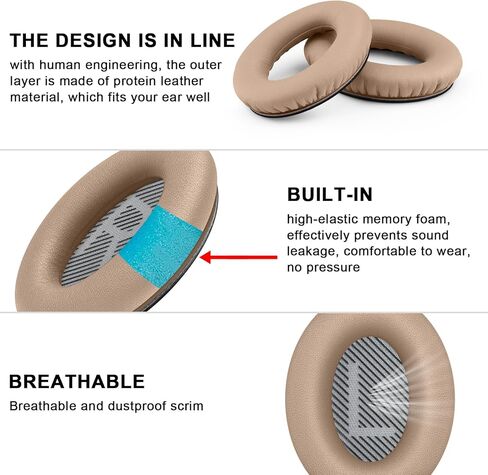 Meliya Replacement Earpads for Bose QuietComfort 35 & Quiet Comfort 35 II Headphones, Ear Pads Cushions with Soft Protein Leather and Noise Isolation Foam for Bose QC 35ii/35/25/15 QC2/Ae2 (Blue) in Kuwait