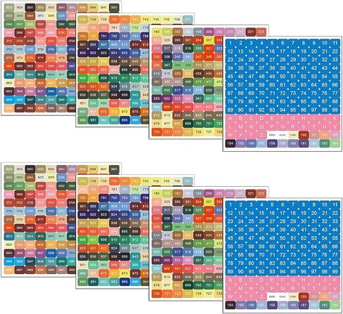 Color Number Stickers, 447 Labels for Diamond Painting Storage Box, Rectangle with Number Stickers for Diamond Painting Organizer Case (2 Set) in Kuwait