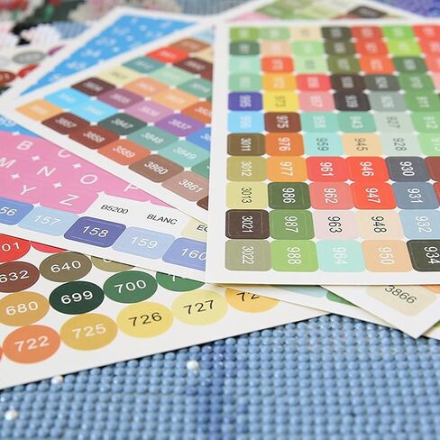 Color Number Stickers, 447 Labels for Diamond Painting Storage Box, Rectangle with Number Stickers for Diamond Painting Organizer Case (2 Set) in Kuwait