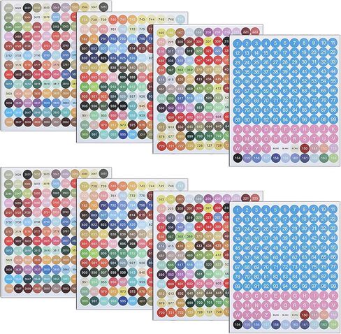 Color Number Stickers, 447 Labels for Diamond Painting Storage Box, Rectangle with Number Stickers for Diamond Painting Organizer Case (2 Set) in Kuwait