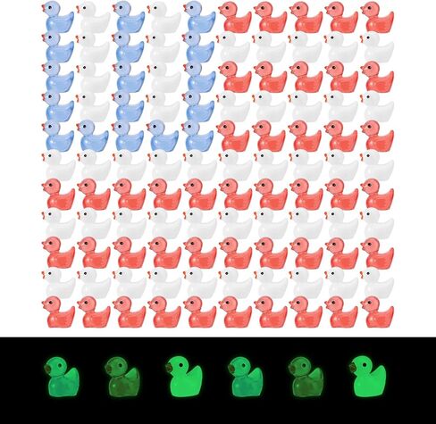 180pcs Independence Little Resin Duck, 3 Color Patriotic Tiny Duck Bulk, Small Miniature 4th of July Mini Decor, Assorted Memorial Decoration for Micro Garden Landscape (Blue, White, Red) in Kuwait