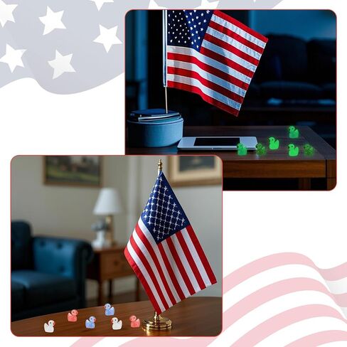 180pcs Independence Little Resin Duck, 3 Color Patriotic Tiny Duck Bulk, Small Miniature 4th of July Mini Decor, Assorted Memorial Decoration for Micro Garden Landscape (Blue, White, Red) in Kuwait