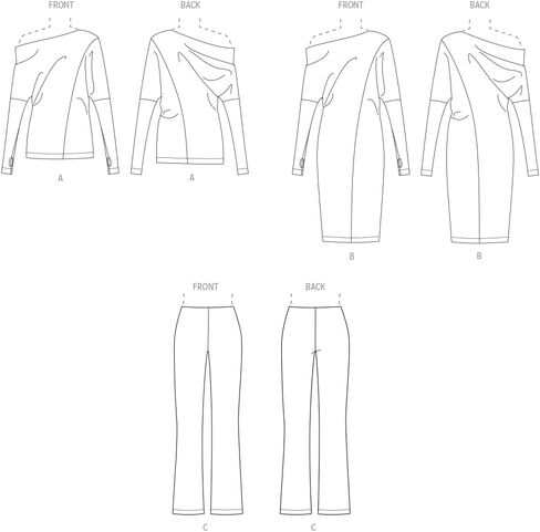 Vogue Misses' Knit Top, Dress and Pants Sewing Pattern Kit, Design Code V1929, Sizes 18-20-22-24-26 in Saudi Arabia