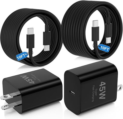 45W Charger for iPhone 16 15 Pro Max Fast Charging 6FT, iPhone 16 15 Plus Charger Cord with USBC Charger Block for MacBook Air 13/11 inch M1/M2,2022 2020 2019 2018 2017 Laptop,iPad Pro-Black in Kuwait