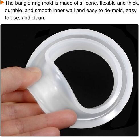 HARFINGTON Bracelet Mold Bangle Ring Mold Silicone Round Epoxy 60mm Wide Casting Resin Crystal Mold for Jewelry Making DIY Crafts in Saudi Arabia