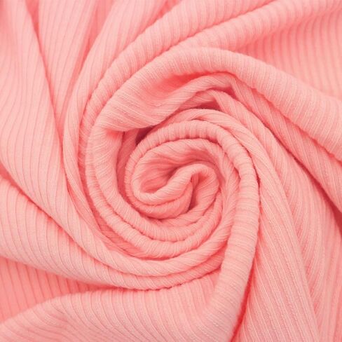 Texco Solid Color 4x2 Rib Knit Poly Rayon Spandex Fabric, Black 1 Yard in Saudi Arabia
