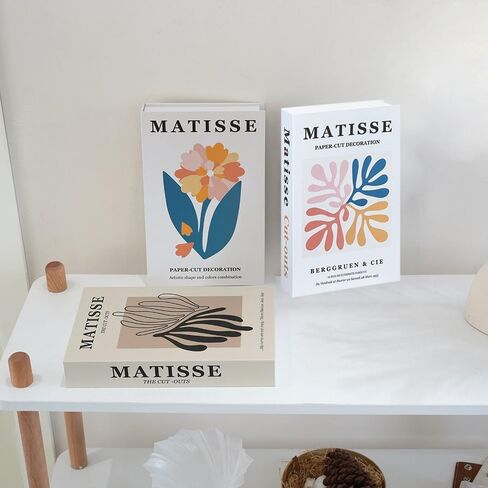 كتاب ديكور غرفة الباستيل الدنماركي من ifreside، كتاب مزيف لملصقات الحائط من ماتيس في الثمانينيات، كتاب فني بوهو فني عتيق، مجموعة صناديق تخزين جمالية لتزيين الغرفة (أخضر ماتيس) in Saudi Arabia