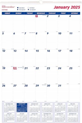 Brownline® 2025 التقويم الجدران الشهري ، 12 شهرًا ، من يناير إلى ديسمبر ، ملزمة مزدوجة ، 20 "× 30" (C171105-25) in Kuwait