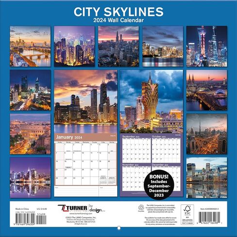 TURNER PHOTOGRAPHIC 2025 City Skylines 12x12 Photo Wall Calendar (25998940013) in Saudi Arabia