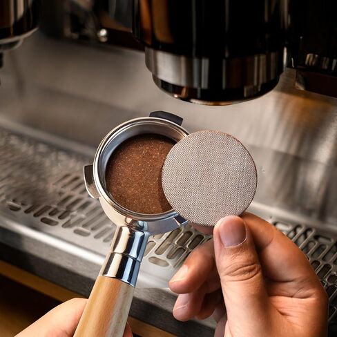54 mm Bottomless Portafilter with Puck Screen, 3 Ears Espresso Portafilter Compatible with Breville Barista Express Machines,Stainless Steel Portafilter and Rosewood Handle in Kuwait
