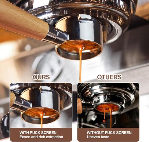 54 mm Bottomless Portafilter with Puck Screen, 3 Ears Espresso Portafilter Compatible with Breville Barista Express Machines,Stainless Steel Portafilter and Rosewood Handle in Kuwait