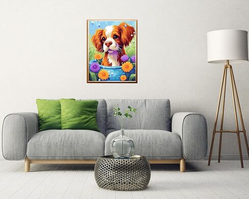 Linkmonde Kids' Painting by Numbers DIY Acrylic Painting Kit for Kids & Adults Beginner – 16" x 20" Colorful Cute Dog Art in Saudi Arabia