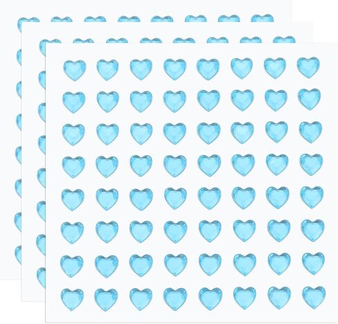 MECCANIXITY 192 Pcs Heart Rhinestone 6mm Self Adhesive Gems Stickers Jewelry Stickers for Jewelry Making, Valentine Makeup, DIY Crafts, Black in Saudi Arabia