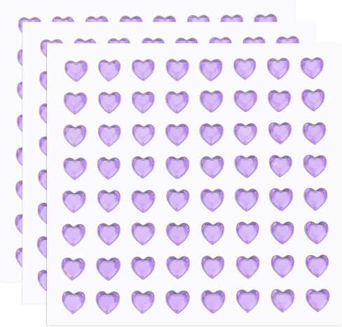 MECCANIXITY 192 Pcs Heart Rhinestone 6mm Self Adhesive Gems Stickers Jewelry Stickers for Jewelry Making, Valentine Makeup, DIY Crafts, Black in Saudi Arabia