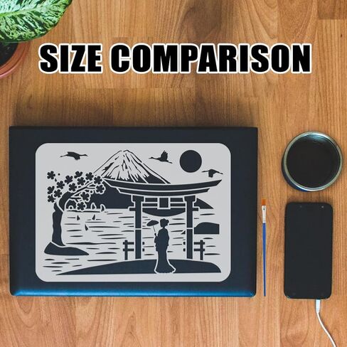 Fingerinspire 3 PCS طبقات الشريط النمر رسم الاستنسل مع فرشاة الطلاء 11.8x11.8inch قالب الطلاء التمويه القابل لإعادة الاستخدام in Kuwait