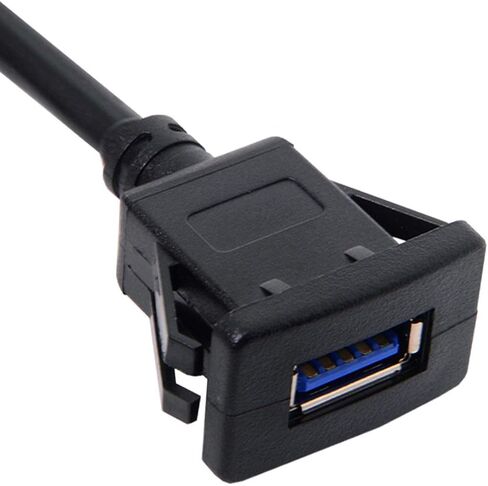 cablecc 1m Waterproof Single USB 2.0 Extension Latch Mount Car AUX Cable for Dashboard Panel in Kuwait