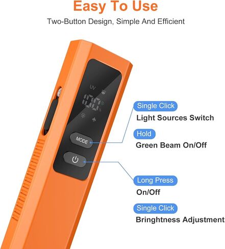 EDC Flashlight 4 in 1 Pocket Magnetic Flashlight High Lumens Work Light with Green Beam & UV Light & Warning Light Combo EDC Light Rechargeable LT-010 (Black) in Saudi Arabia