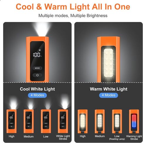 EDC Flashlight 4 in 1 Pocket Magnetic Flashlight High Lumens Work Light with Green Beam & UV Light & Warning Light Combo EDC Light Rechargeable LT-010 (Black) in Saudi Arabia