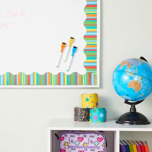 6 Rolls Rolls Scalloproom Bulletin Boards Borders for Chalkboard Decor ، لوحات البيضاء ، الزخارف المدرسية ، 6 تصميمات لمستلزمات المعلمين (78 تزيين) in Kuwait