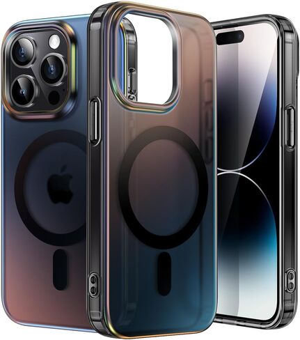 JETech Iridescent Case for iPhone 14 Pro Max 6.7-Inch Compatible with MagSafe, Cute Unique and Aesthetic Design, Colorful Fluorescent Translucent Back Shockproof Phone Cover (Iridescent) in Kuwait