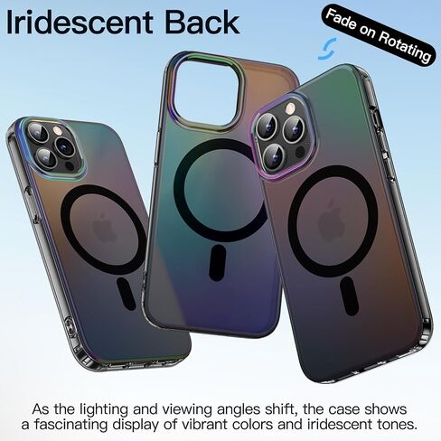 JETech Iridescent Case for iPhone 14 Pro Max 6.7-Inch Compatible with MagSafe, Cute Unique and Aesthetic Design, Colorful Fluorescent Translucent Back Shockproof Phone Cover (Iridescent) in Kuwait