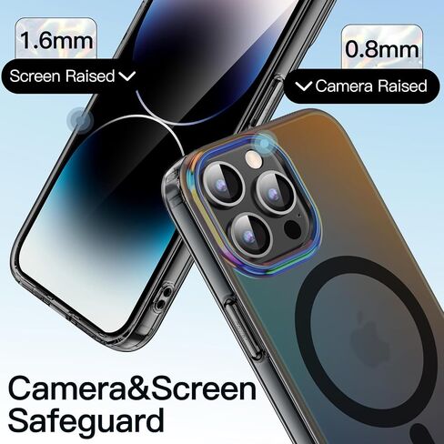 JETech Iridescent Case for iPhone 14 Pro Max 6.7-Inch Compatible with MagSafe, Cute Unique and Aesthetic Design, Colorful Fluorescent Translucent Back Shockproof Phone Cover (Iridescent) in Kuwait