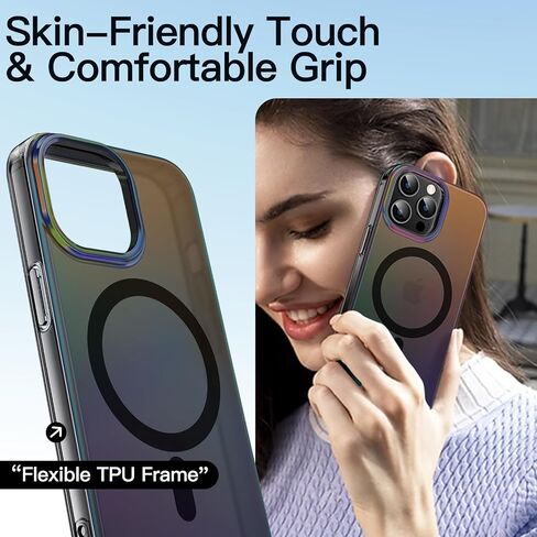 JETech Iridescent Case for iPhone 14 Pro Max 6.7-Inch Compatible with MagSafe, Cute Unique and Aesthetic Design, Colorful Fluorescent Translucent Back Shockproof Phone Cover (Iridescent) in Kuwait
