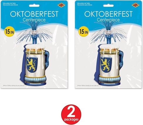 Beistle, Multicolor, 15" Oktoberfest Centerpiece Party Accessory (1 count) (1/Pkg) in Kuwait