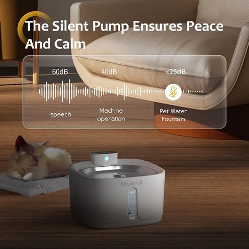 Cat Water Fountain Stainless Steel for Drinking, Pet Water Fountains 3.2L/108 OZ Automatic Water Dispenser Bowl with Filter Pump Spout for Indoor Multiple Pets, Rechargeable Quiet Large in Saudi Arabia