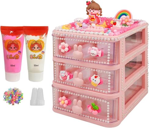 Cream Glue Kit, DIY Decoden Cream, Bring A Storage Box and Some Resin Decorations, Very Suitable for Handmade Crafts and Decorations in Saudi Arabia