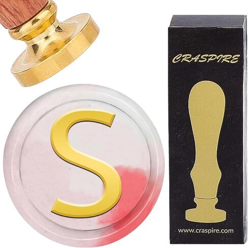 CRASPIRE Heart Sealing Wax Stamp Hearts Wax Seal Stamps 25mm Retro Vintage Removable Golden Brass Stamp Head with Rosewood Handle for Valentine's Day Birthday Invitation Card Wrapping Party Decors in Kuwait