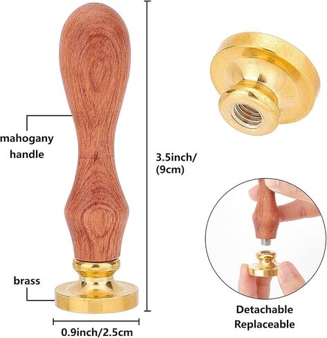 CRASPIRE Heart Sealing Wax Stamp Hearts Wax Seal Stamps 25mm Retro Vintage Removable Golden Brass Stamp Head with Rosewood Handle for Valentine's Day Birthday Invitation Card Wrapping Party Decors in Kuwait