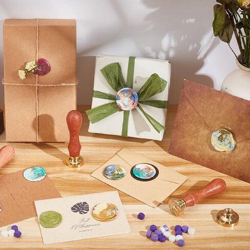 CRASPIRE Heart Sealing Wax Stamp Hearts Wax Seal Stamps 25mm Retro Vintage Removable Golden Brass Stamp Head with Rosewood Handle for Valentine's Day Birthday Invitation Card Wrapping Party Decors in Kuwait