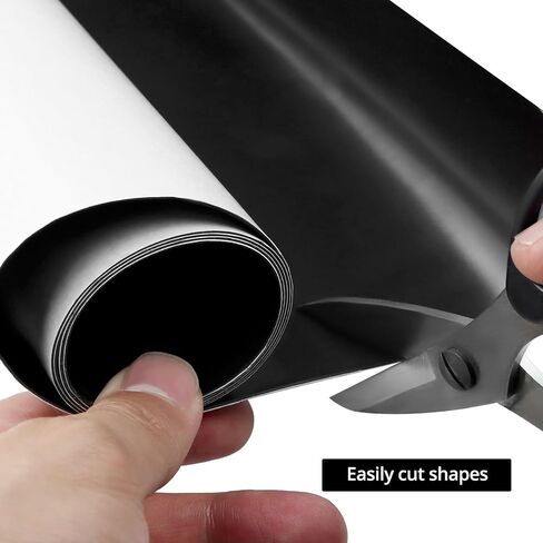 Qwork White Vinyl Magnetic Sloat Roll - 24 "× 5 قدمًا ، 30 ملًا سميكة - قابلة للتخصيص وقابلة للطباعة للحرف اليدوية DIY ، العلامات ، واستخدام السيارة in Kuwait