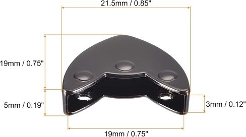 uxcell Metal Zipper Stopper with Screws, 12Pcs 0.75'' Zipper Tail Clip Plug Head for DIY Decoration Leather Craft Hardware, Black in Saudi Arabia