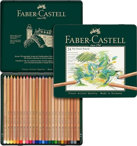 Faber-Castel FC112136 Pitt Pastel Pencils in A Metal Tin (36 Pack), Assorted in Saudi Arabia
