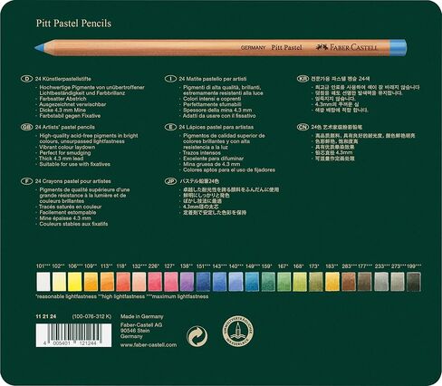 Faber-Castel FC112136 Pitt Pastel Pencils in A Metal Tin (36 Pack), Assorted in Saudi Arabia