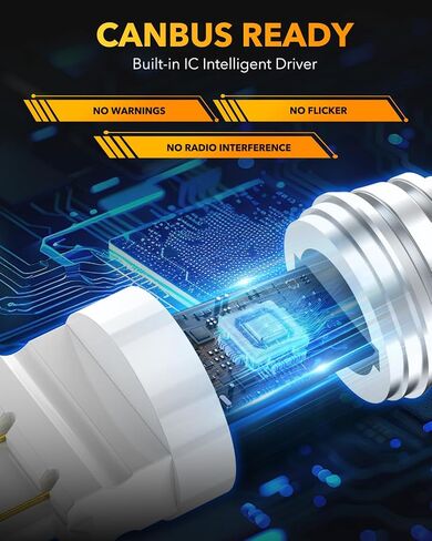 OXILAM 2023 ترقية 7443 7440 LED لمبة كهرمانية مع مروحة، CANBUS خالية من الأخطاء، 4000LM 600% أكثر سطوعًا، ضوء إشارة الانعطاف مضاد للفلاش المفرط، T20 7441 W21W WY21W 7440NA استبدال لمبة الوامض (حزمة من 2) in Kuwait