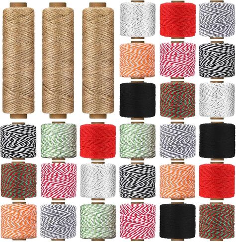 Treela 30 Rolls Colourful Bakers Twine for Crafts 2mm Cotton String Craft String Wrapping Wedding Home Decor Gardening in Saudi Arabia