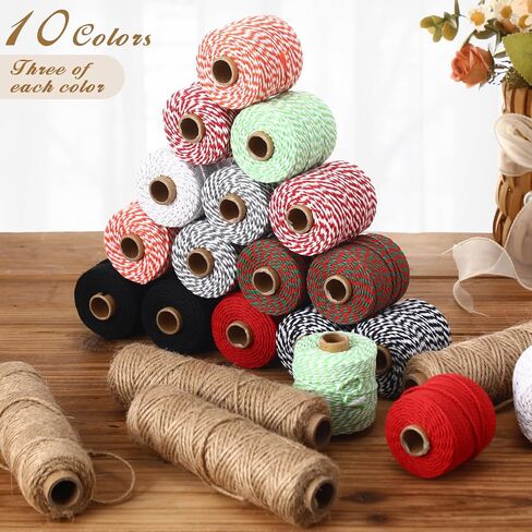 Treela 30 Rolls Colourful Bakers Twine for Crafts 2mm Cotton String Craft String Wrapping Wedding Home Decor Gardening in Saudi Arabia
