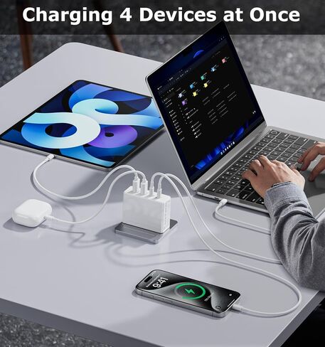 (2-Pack) 40W USB C Charger Block Fast Charging Cube 4-Port Type C Brick Dual PD&QC Wall Plug Adapter for iPhone All Series & iPad, Tablets, for Samsung, Cell Phones Android in Saudi Arabia