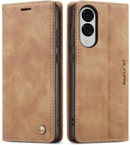 QLTYPRI Case for Samsung Galaxy S25, Vintage PU Leather Wallet Case Card Slot Kickstand Magnetic Closure Shockproof Flip Folio Case Cover for Samsung Galaxy S25 - Black in Saudi Arabia