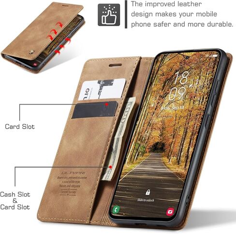 QLTYPRI Case for Samsung Galaxy S25, Vintage PU Leather Wallet Case Card Slot Kickstand Magnetic Closure Shockproof Flip Folio Case Cover for Samsung Galaxy S25 - Black in Saudi Arabia