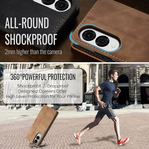 QLTYPRI Case for Samsung Galaxy S25, Vintage PU Leather Wallet Case Card Slot Kickstand Magnetic Closure Shockproof Flip Folio Case Cover for Samsung Galaxy S25 - Black in Saudi Arabia