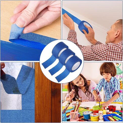 Fainne Blue Painters Tape Bulk Multi Pack Safe Paint Paper Masking Tape for Wall Painting Decoration Supplies(2 Inch X 55 Yards,12 Rolls) in Saudi Arabia