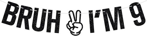 Bruh I'm 14 Banner, Official Teenager, Bro I'm 14, Hello Forteen, Happy 14th Birthday Party Decorations Supplies for Boy Girl, Black Glitter in Saudi Arabia